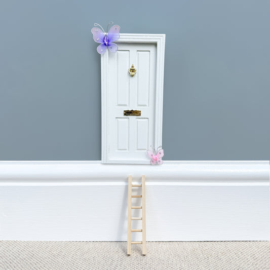 Butterfly Land - Cream Hand Painted Fairy Door