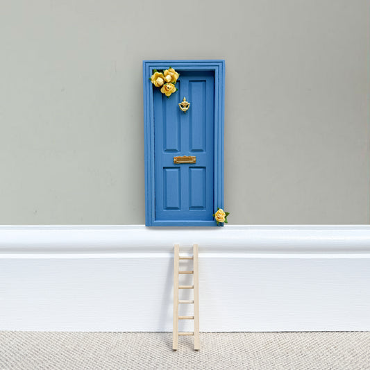 Floral Touch - True Blue Hand Painted Fairy Door