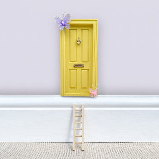 Butterfly Land - Joyful Yellow Hand Painted Fairy Door